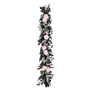 National Tree Company Artificial Pretty Morbid Pink Carnation Halloween Garland