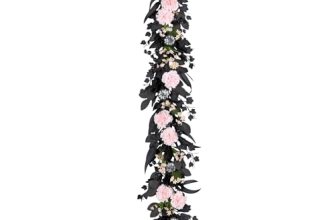 National Tree Company Artificial Pretty Morbid Pink Carnation Halloween Garland