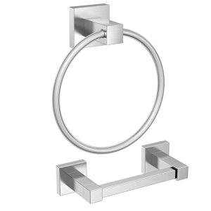FORIOUS Toilet Paper Holder and Hand Towel Ring Set