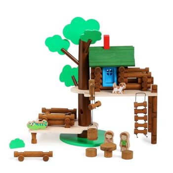 SainSmart Jr. 2-Tier Wooden Tree House Building Set – Educational Gift for Kids