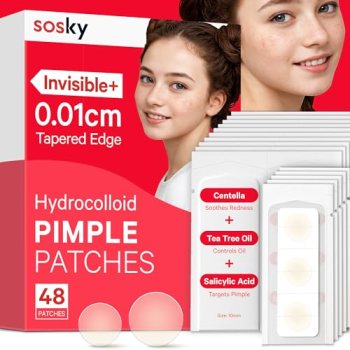 Sosky Pimple Patches for Face, Invisible Hydrocolloid Acne Patches
