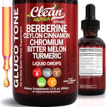 Clean Nutra Berberine with Ceylon Cinnamon Supplement Liquid Drops + Bitter Melo