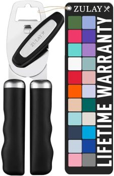 Zulay Kitchen Heavy Duty Stainless Steel Can Opener Manual with Bottle Opener