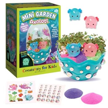Creativity for Kids Mini Garden: Axolotl Terrarium – STEM Science Kit for Kids