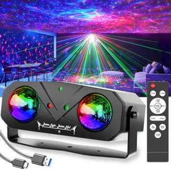 Party Disco Ball, Dj Disco Light Strobe Dance Sound Activated with Remote Contro