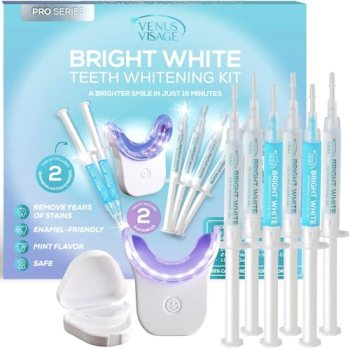 Venus Visage LED Teeth Whitening Kit with 4X 35% Carbamide Peroxide Teeth Whiten