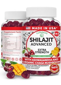 Lunakai USA Made 1200mg Pure Himalayan Shilajit Gummies for Men & Women with Ash