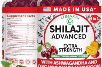 Lunakai USA Made 1200mg Pure Himalayan Shilajit Gummies for Men & Women with Ash