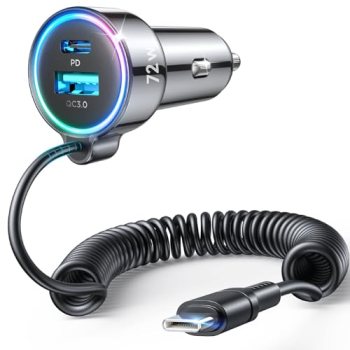 72W Car Charger USB C for iPhone 17/16