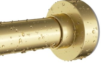 Emlaoe Gold Shower Curtain Rod 34-66 Inches(2.8-5.5ft) Never Rust Adjustable Sho
