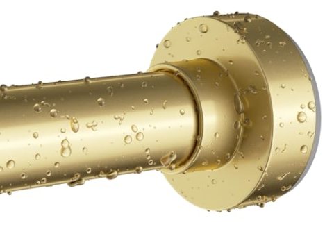 Emlaoe Gold Shower Curtain Rod 34-66 Inches(2.8-5.5ft) Never Rust Adjustable Sho