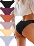 UNDER THE SEA Cotton Underwear for Women 6 Pack Sexy Bikini High Cut Breathable