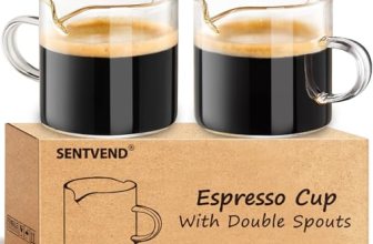 Espresso Cups Set of 2 – 4 Oz Espresso Shot Glass with Handle Double Spout Cups