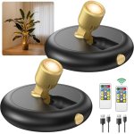 Ler0ktr Rechargeable Battery LED Spotlight Indoor: Wireless Mini Art Accent Spot