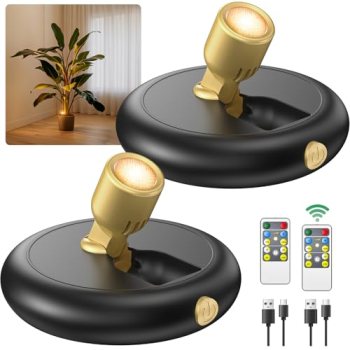 Ler0ktr Rechargeable Battery LED Spotlight Indoor: Wireless Mini Art Accent Spot