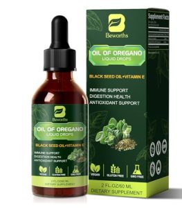 B BEWOTHS Organic Oregano Oil Drops | Oil of Oregano with Black Seed Oil
