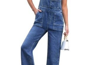 luvamia Jean Overalls for Women Straight Wide Leg Jumpsuits for Women Loose Fit