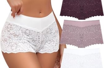 ALL OF SHE Lace Boyshort Sexy Underwear Womens Panties Cheeky Plus Size Lingerie