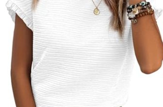 SHEWIN Womens Shirts Trendy Crewneck Fashion Top Summer Short Sleeve Work Tee Sh