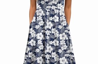 Zeagoo Midi Dresses for Women Summer Floral Aline Flowy Swing Tshirt Sundress Ca