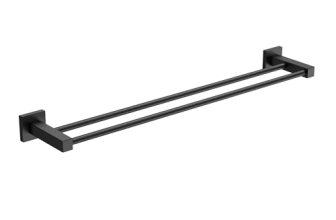 FORIOUS Black Double Towel Bar 24 Inch