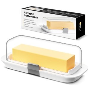 Pisol Butter Dish with Lid for Countertop and Refrigerator Door Shelf