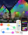 XXKJTO 100FT Permanent Outdoor Lights 72 Led Smart RGB Outside Christmas Light f