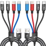 Dual Type-C 4 in 1 Multi Charging Cable for iPhone 17/ Galxy S26