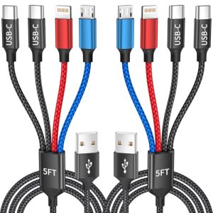 Dual Type-C 4 in 1 Multi Charging Cable for iPhone 17/ Galxy S26