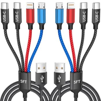 Dual Type-C 4 in 1 Multi Charging Cable for iPhone 17/ Galxy S26