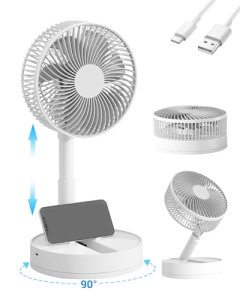 KASYDoFF Desk Fan, 8-Inch Oscillating Portable Fan Rechargeable