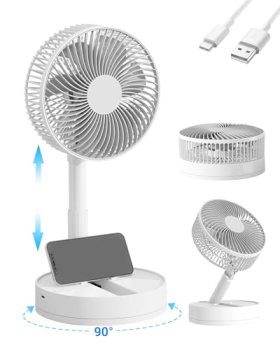 KASYDoFF Desk Fan, 8-Inch Oscillating Portable Fan Rechargeable