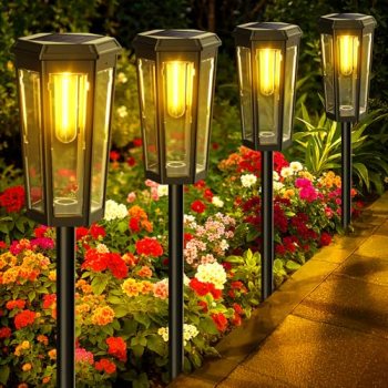KINKAI Solar Pathway Lights Outdoor