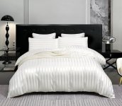 Arianaut Duvet Cover Full Size White 5 Pieces Satin Luxury Coquette Silk Like St