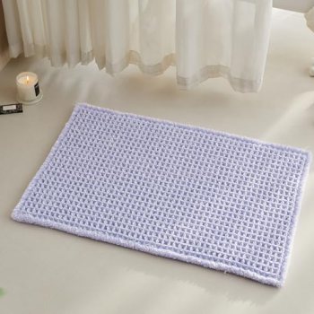 TYUU Waffle Bath Mat, Boho Bathroom Rugs Non Slip Washable Super Absorbent Quick