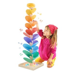 Wooden Marble Run Music Tree Montessori Toys for Kids 3+ Years Old Marble Ball R