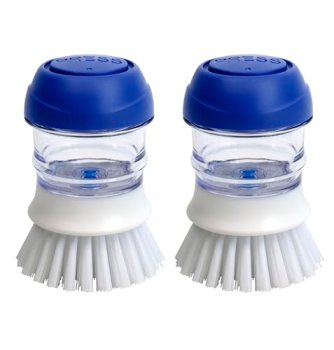 CELOX 2 Pack Dish Brush with Soap Dispenser for Kitchen Cleaning