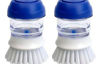 CELOX 2 Pack Dish Brush with Soap Dispenser for Kitchen Cleaning