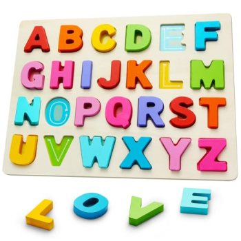 Wooden Puzzles for Toddlers, ABC Alphabet Puzzle