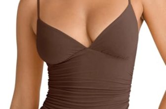 PINKMSTYLE Cami Tank Tops for Women Ruched Sleeveless Crop Tops Sexy Spaghetti S