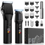 Cordless Hair Clippers for Men Beard Trimmers Kit with LED Display Electric Bear