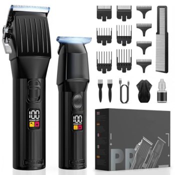 Cordless Hair Clippers for Men Beard Trimmers Kit with LED Display Electric Bear