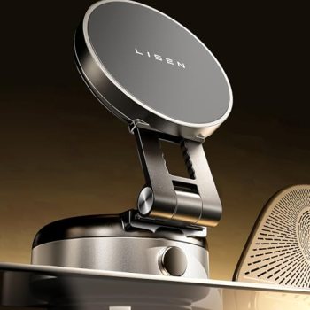 LISEN for iPhone 17 Portable Electric Vacuum Suction Phone Holder for Car MagSaf