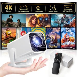 Mini Projector, Portable Projector 4K & Full HD 1080P Support