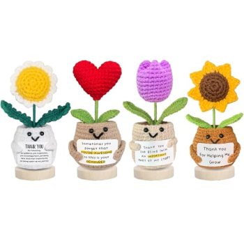 Teacher Appreciation Gifts,Emotional Support Crochet Sunflower Flowers Plants