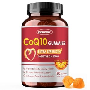ZEBORA CoQ10 200mg Gummies, High Absorption Coenzyme Q10 Supplements with Omega-