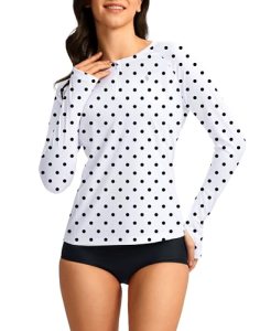 SANTINY Women’s Rash Guard UPF50+ SPF Long Sleeve Swimsuits Top UV Sun Protectio