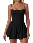 Ekouaer Womens Summer Sleeveless Workout Rompers Athletic Jumpsuit Double Lined