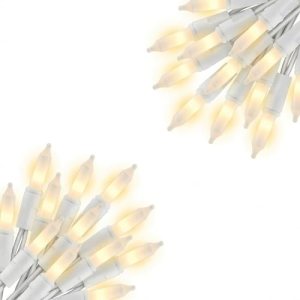 Vigdur 2 Pack 13ft 50 Clear Outdoor String Lights on White Wire Cord