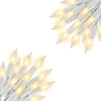 Vigdur 2 Pack 13ft 50 Clear Outdoor String Lights on White Wire Cord